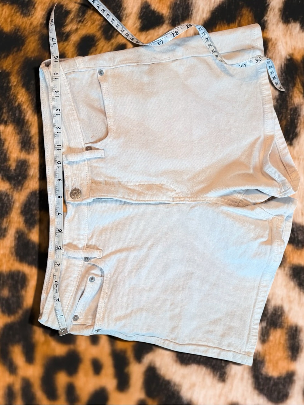 Calvin Klein Jeans White Denim Shorts - Picture 5 of 7